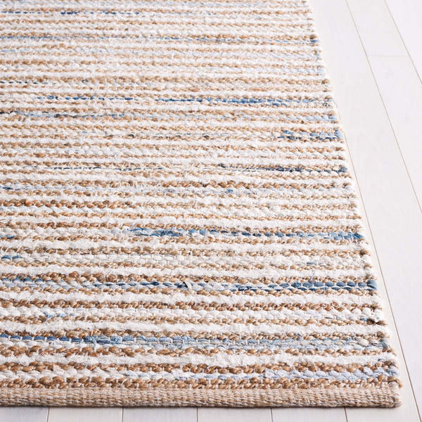 Safavieh Cape Stylish Handwoven Rug - Contemporary Design Meets Traditional Craftsmanship For Timeless Elegance Natural ,Light Blue 35% Jute,35% Canvas,30% Cotton Cap151l-6sq