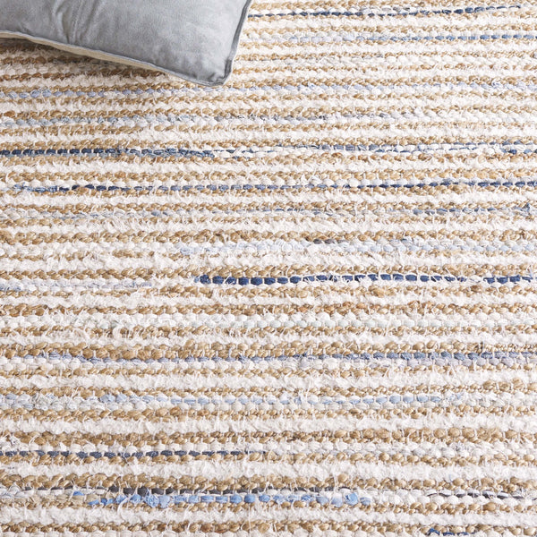 Safavieh Cape Stylish Handwoven Rug - Contemporary Design Meets Traditional Craftsmanship For Timeless Elegance Natural ,Light Blue 35% Jute,35% Canvas,30% Cotton Cap151l-6sq