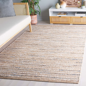 Safavieh Cape Stylish Handwoven Rug - Contemporary Design Meets Traditional Craftsmanship For Timeless Elegance Natural ,Light Blue 35% Jute,35% Canvas,30% Cotton Cap151l-6sq