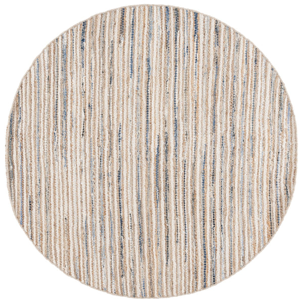 Safavieh Cape Stylish Handwoven Rug - Contemporary Design Meets Traditional Craftsmanship For Timeless Elegance Natural ,Light Blue 35% Jute,35% Canvas,30% Cotton Cap151l-6sq