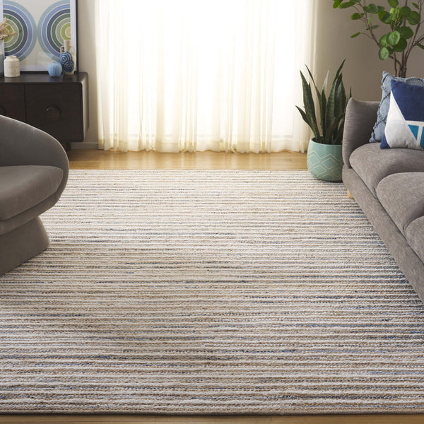 Safavieh Cape Stylish Handwoven Rug - Contemporary Design Meets Traditional Craftsmanship For Timeless Elegance Natural ,Light Blue 35% Jute,35% Canvas,30% Cotton Cap151l-6sq