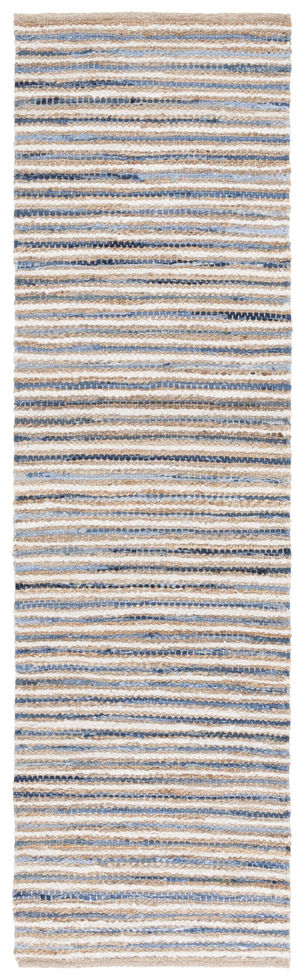 Safavieh Cape Stylish Handwoven Rug - Contemporary Design Meets Traditional Craftsmanship For Timeless Elegance Natural ,Blue 35% Jute,35% Canvas,30% Cotton Cap151m-8