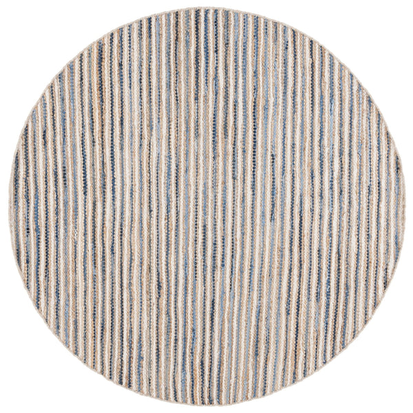 Safavieh Cape Stylish Handwoven Rug - Contemporary Design Meets Traditional Craftsmanship For Timeless Elegance Natural ,Blue 35% Jute,35% Canvas,30% Cotton Cap151m-8