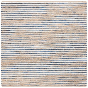 Safavieh Cape Stylish Handwoven Rug - Contemporary Design Meets Traditional Craftsmanship For Timeless Elegance Natural ,Blue 35% Jute,35% Canvas,30% Cotton Cap151m-8