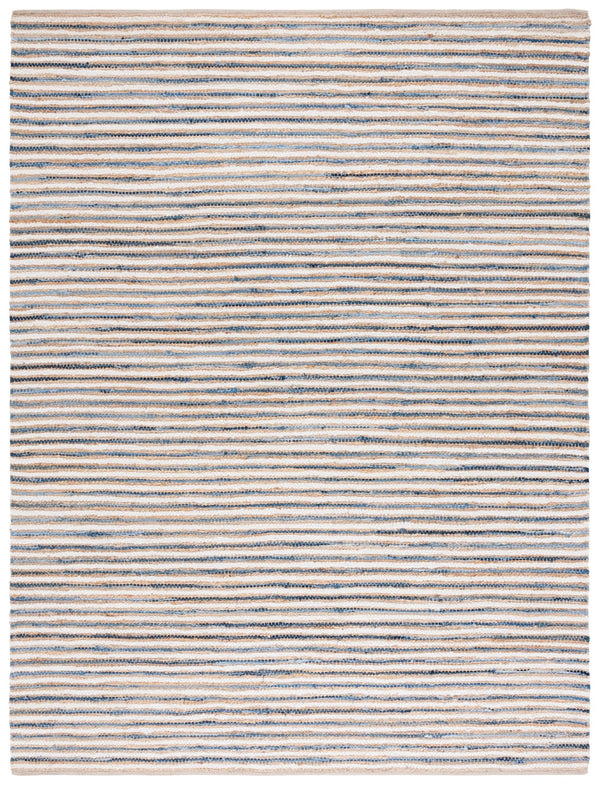 Safavieh Cape Stylish Handwoven Rug - Contemporary Design Meets Traditional Craftsmanship For Timeless Elegance Natural ,Blue 35% Jute,35% Canvas,30% Cotton Cap151m-8