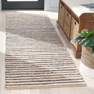 Safavieh Cape Stylish Handwoven Rug - Contemporary Design Meets Traditional Craftsmanship For Timeless Elegance Natural ,Navy 35% Jute,35% Canvas,30% Cotton Cap151n-8