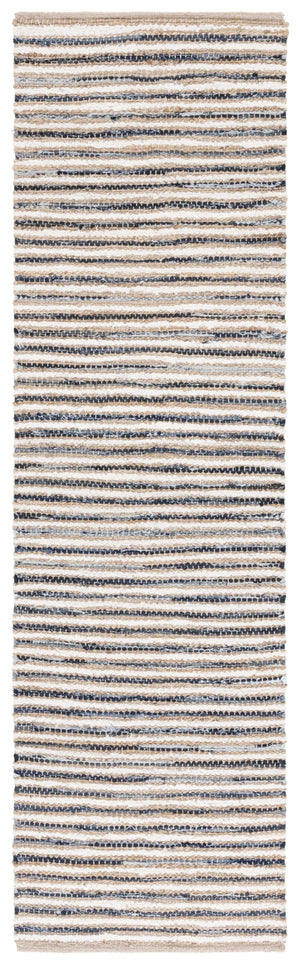 Safavieh Cape Stylish Handwoven Rug - Contemporary Design Meets Traditional Craftsmanship For Timeless Elegance Natural ,Navy 35% Jute,35% Canvas,30% Cotton Cap151n-8