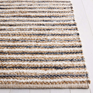 Safavieh Cape Stylish Handwoven Rug - Contemporary Design Meets Traditional Craftsmanship For Timeless Elegance Natural ,Navy 35% Jute,35% Canvas,30% Cotton Cap151n-8