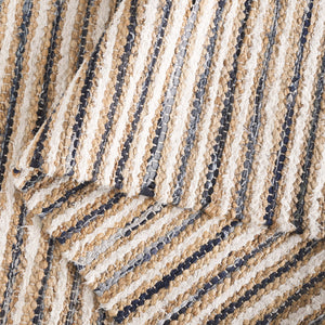 Safavieh Cape Stylish Handwoven Rug - Contemporary Design Meets Traditional Craftsmanship For Timeless Elegance Natural ,Navy 35% Jute,35% Canvas,30% Cotton Cap151n-8