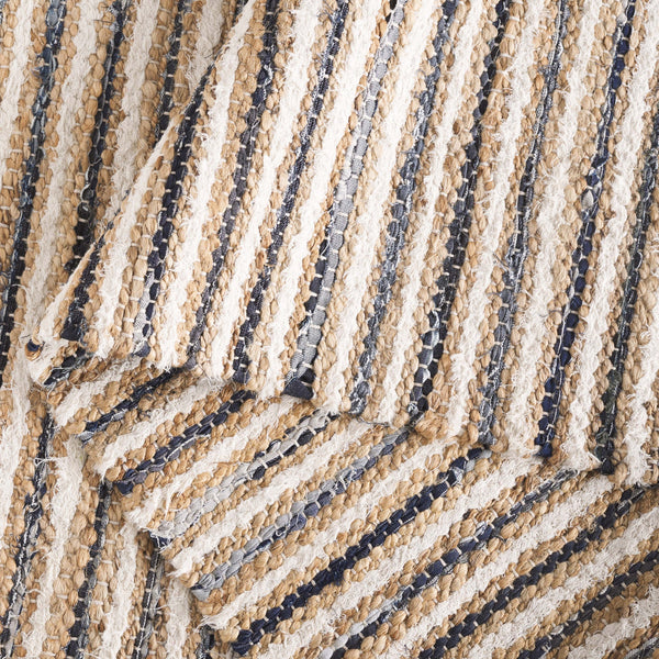 Safavieh Cape Stylish Handwoven Rug - Contemporary Design Meets Traditional Craftsmanship For Timeless Elegance Natural ,Navy 35% Jute,35% Canvas,30% Cotton Cap151n-8