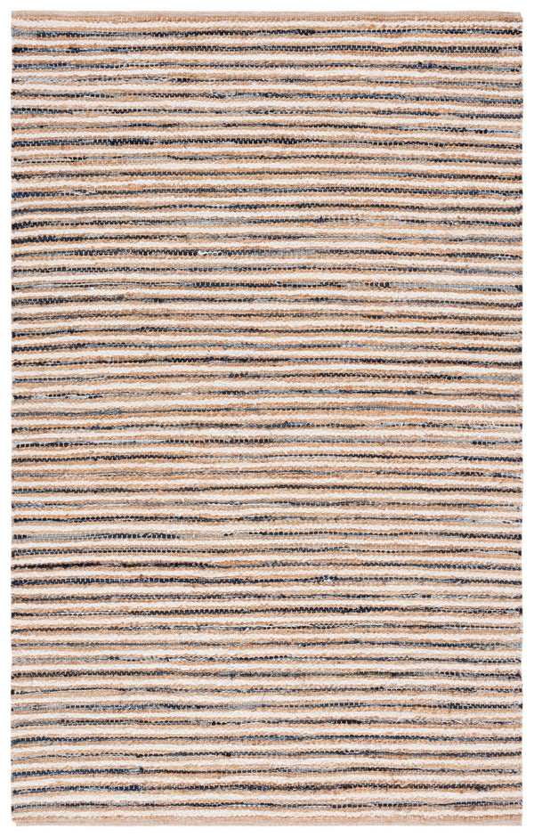 Safavieh Cape Stylish Handwoven Rug - Contemporary Design Meets Traditional Craftsmanship For Timeless Elegance Natural ,Navy 35% Jute,35% Canvas,30% Cotton Cap151n-8