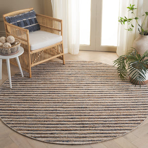 Safavieh Cape Stylish Handwoven Rug - Contemporary Design Meets Traditional Craftsmanship For Timeless Elegance Natural ,Navy 35% Jute,35% Canvas,30% Cotton Cap151n-8