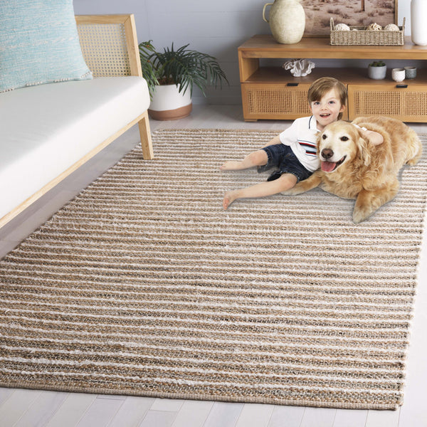 Safavieh Cape Stylish Handwoven Rug - Contemporary Design Meets Traditional Craftsmanship For Timeless Elegance Natural ,Green 35% Jute,35% Canvas,30% Cotton Cap151y-8