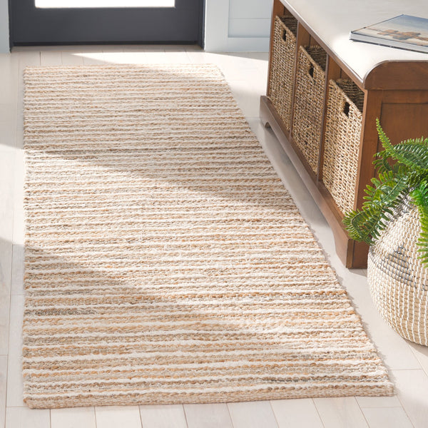 Safavieh Cape Cod Handwoven Area Rug – Modern Minimalist Stripe Design For Elegant Home Decor With Comfort Natural ,Beige 35% Jute,35% Canvas,30% Cotton Cap152b-3