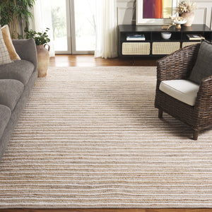 Safavieh Cape Cod Handwoven Area Rug – Modern Minimalist Stripe Design For Elegant Home Decor With Comfort Natural ,Beige 35% Jute,35% Canvas,30% Cotton Cap152b-3
