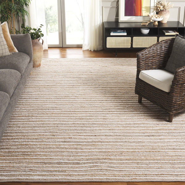 Safavieh Cape Cod Handwoven Area Rug – Modern Minimalist Stripe Design For Elegant Home Decor With Comfort Natural ,Beige 35% Jute,35% Canvas,30% Cotton Cap152b-3