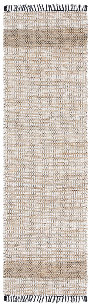 Safavieh Cape Woven Coastal Area Rug In Ivory Beige With Fringe — Hand‑Woven Jute, Denim & Cotton Texture, Low Pile 5'-0" x 8'-0" CAP153A-5