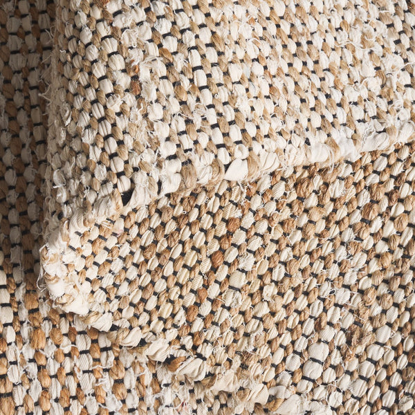 Safavieh Cape Woven Coastal Area Rug In Ivory Beige With Fringe — Hand‑Woven Jute, Denim & Cotton Texture, Low Pile 5'-0" x 8'-0" CAP153A-5
