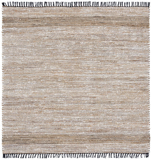 Safavieh Cape Woven Coastal Area Rug In Ivory Beige With Fringe — Hand‑Woven Jute, Denim & Cotton Texture, Low Pile 5'-0" x 8'-0" CAP153A-5