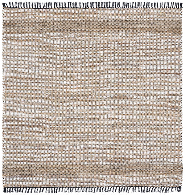 Safavieh Cape Woven Coastal Area Rug In Ivory Beige With Fringe — Hand‑Woven Jute, Denim & Cotton Texture, Low Pile 5'-0" x 8'-0" CAP153A-5