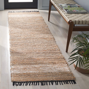 Safavieh Cape Neutral Beige Hand-Woven Coastal Area Rug With Fringe, Durable Denim-Jute-Cotton Blend Luxury 5'-0" x 8'-0" CAP153B-5