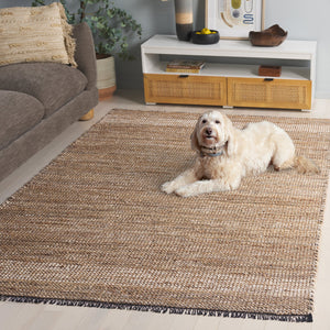 Safavieh Cape Neutral Beige Hand-Woven Coastal Area Rug With Fringe, Durable Denim-Jute-Cotton Blend Luxury 5'-0" x 8'-0" CAP153B-5