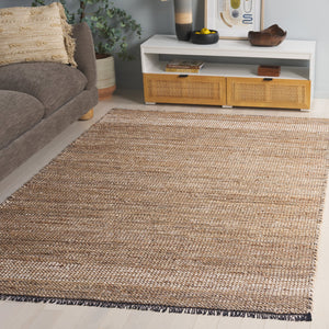 Safavieh Cape Neutral Beige Hand-Woven Coastal Area Rug With Fringe, Durable Denim-Jute-Cotton Blend Luxury 5'-0" x 8'-0" CAP153B-5