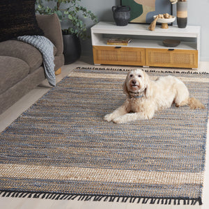 Safavieh Cape Coastal Light Blue Hand-Woven Area Rug With Fringe, Durable Denim-Jute-Cotton Blend, Low Pile 6'-0" x 9'-0" CAP153L-6