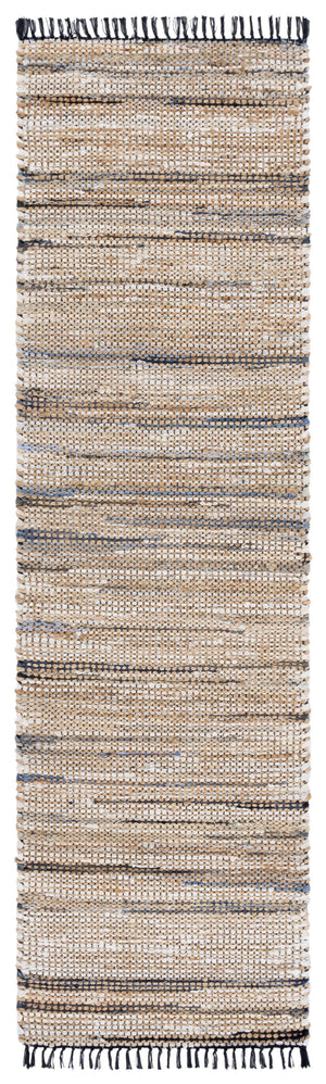 Safavieh Cape Coastal Hand-Woven Rug In Blue And Beige With Subtle Stripes, Durable Denim-Jute Blend, Fringe 3'-0" x 5'-0" CAP153M-3