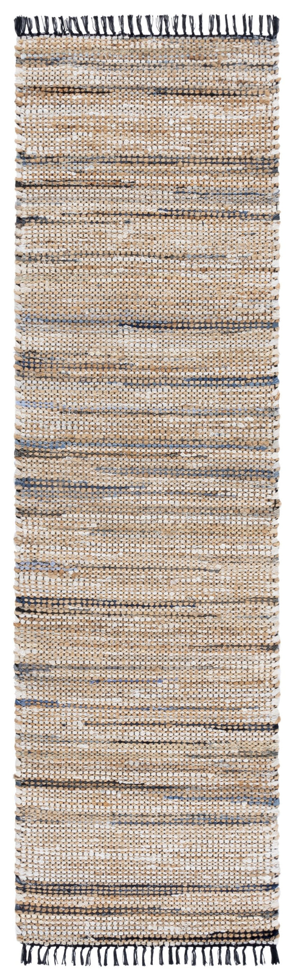 Safavieh Cape Coastal Hand-Woven Rug In Blue And Beige With Subtle Stripes, Durable Denim-Jute Blend, Fringe 3'-0" x 5'-0" CAP153M-3
