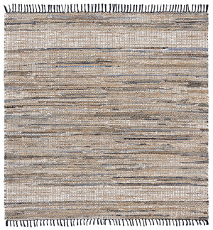 Safavieh Cape Coastal Hand-Woven Rug In Blue And Beige With Subtle Stripes, Durable Denim-Jute Blend, Fringe 3'-0" x 5'-0" CAP153M-3