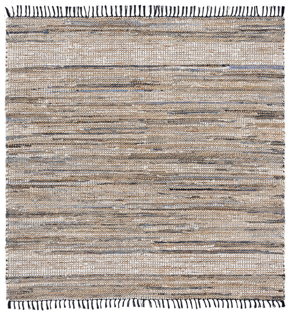 Safavieh Cape Coastal Hand-Woven Rug In Blue And Beige With Subtle Stripes, Durable Denim-Jute Blend, Fringe 3'-0" x 5'-0" CAP153M-3