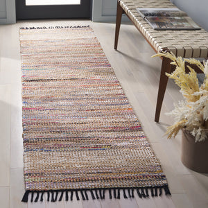 Safavieh Cape Hand-Woven Coastal Pink Beige Striped Area Rug With Multicolor Accents And Fringed Edges, Eco-Friendly 4'-0" x 6'-0" CAP153U-4