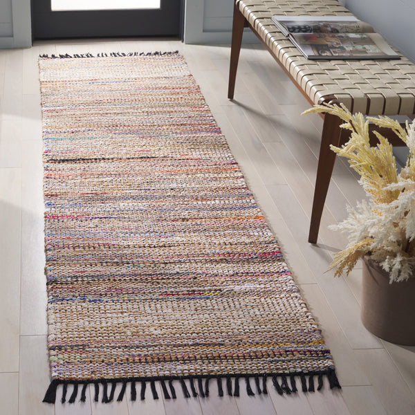 Safavieh Cape Hand-Woven Coastal Pink Beige Striped Area Rug With Multicolor Accents And Fringed Edges, Eco-Friendly 4'-0" x 6'-0" CAP153U-4
