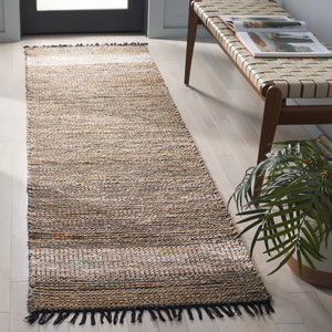 Safavieh Cape Coastal Hand-Woven Green Beige Area Rug With Denim, Jute & Cotton Blend And Fringe Accent 4'-0" x 6'-0" CAP153Y-4