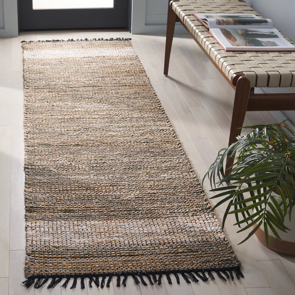 Safavieh Cape Coastal Hand-Woven Green Beige Area Rug With Denim, Jute & Cotton Blend And Fringe Accent 4'-0" x 6'-0" CAP153Y-4
