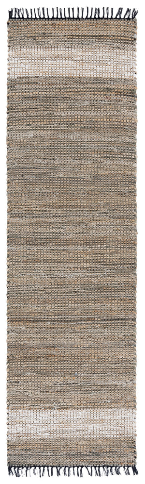 Safavieh Cape Hand-Woven Coastal Boho Rug In Green Beige With Fringe, Durable Denim-Jute Blend Texture 6'-0" x 9'-0" CAP153Y-6