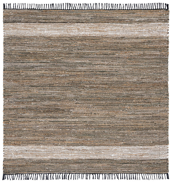 Safavieh Cape Coastal Hand-Woven Green Beige Area Rug With Denim, Jute & Cotton Blend And Fringe Accent 4'-0" x 6'-0" CAP153Y-4