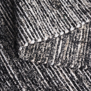 Safavieh Cape Cod Handwoven Ivory And Black Abstract Area Rug — Artisanal Texture, Low-Profile Plush, Durable Classic 6'-0" x 6'-0" CAP154A-6SQ