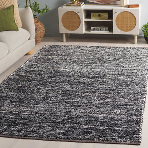 Safavieh Cape Cod Handwoven Ivory And Black Abstract Area Rug — Artisanal Texture, Low-Profile Plush, Durable Classic 6'-0" x 6'-0" CAP154A-6SQ