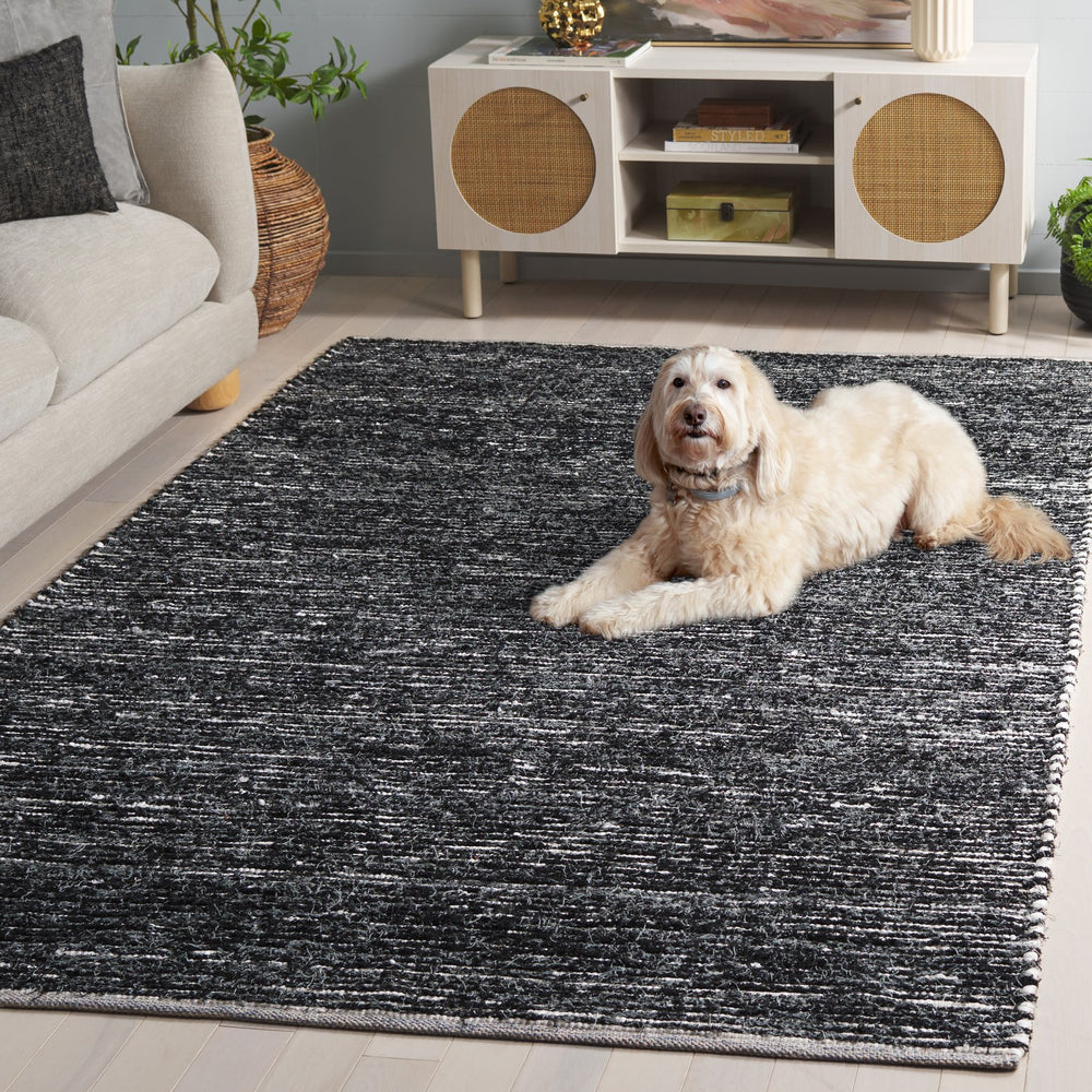 Safavieh Cape Cod Handwoven Grey Black Area Rug — Low 3/8" Pile, Indian Craftsmanship, Durable Soft Blend 8'-0" x 10'-0" CAP154F-8