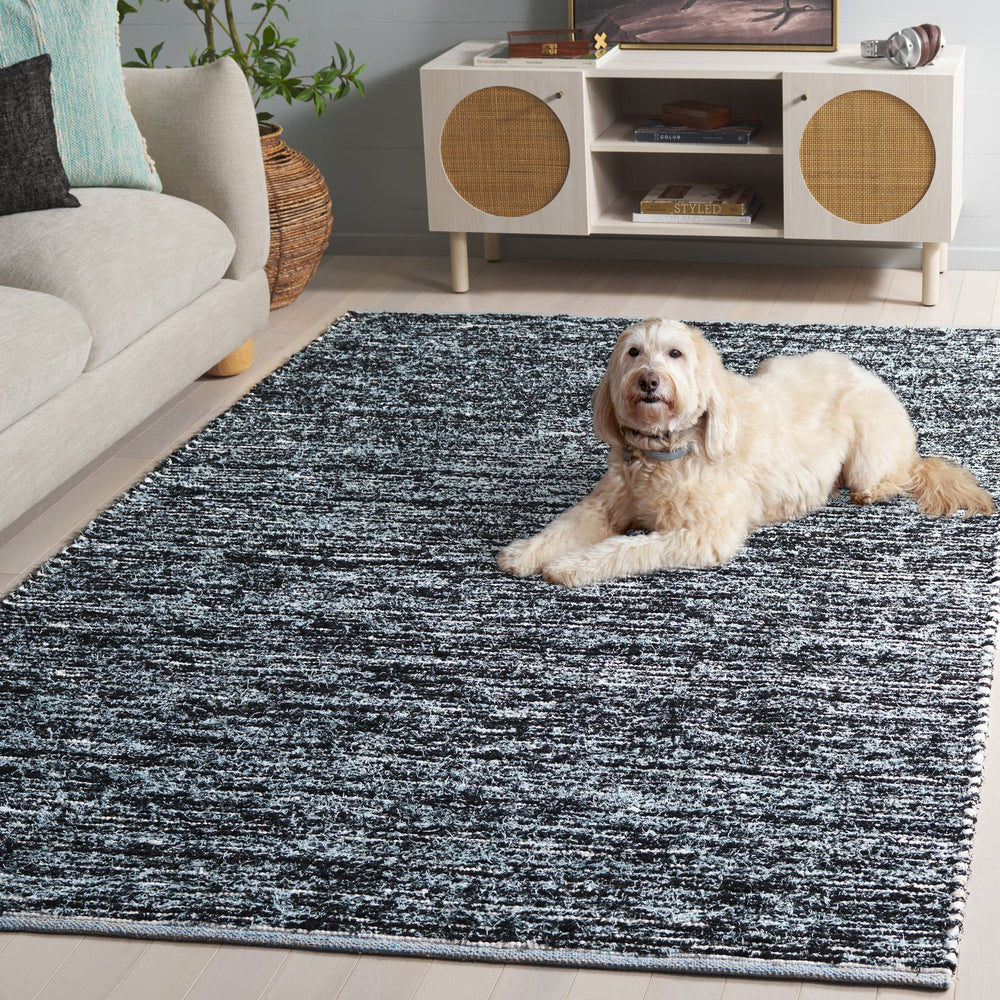 Safavieh Cape Handwoven Light Blue And Black Abstract Area Rug — Plush Low-Profile Pile, Durable Artisan Quality 5'-0" x 8'-0" CAP154J-5