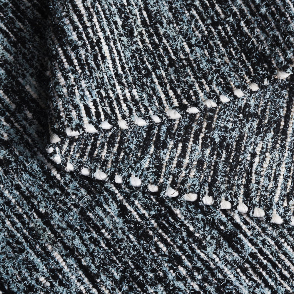 Safavieh Cape Handwoven Light Blue And Black Abstract Area Rug — Low-Profile, Durable Cotton Blend, Modern Centerpiece 6'-0" x 6'-0" CAP154J-6SQ