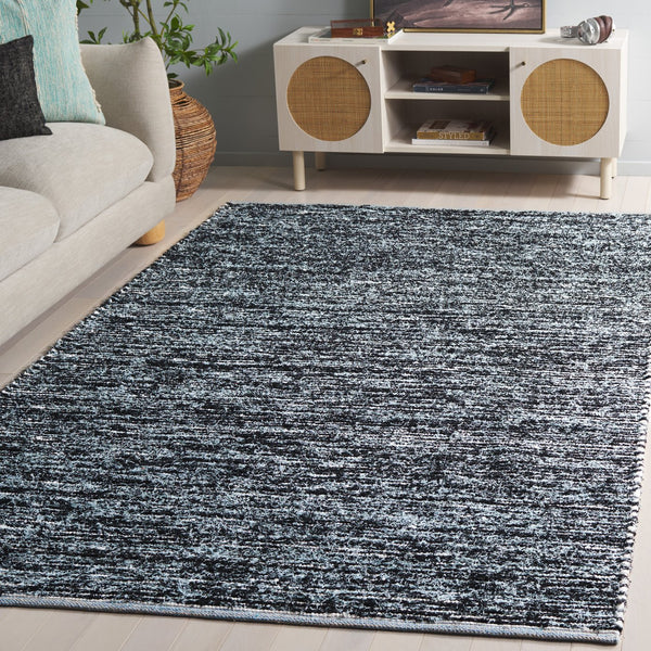 Safavieh Cape Cod Handwoven Contemporary Rug In Light Blue And Black—Low Plush, Durable, Modern Focal Point 8'-0" x 10'-0" CAP154J-8
