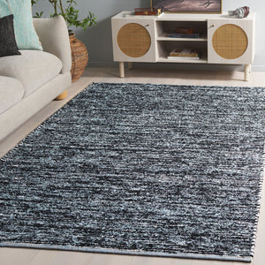 Safavieh Cape Woven Light Blue Rug With Black Accents — Handwoven Low-Profile Pile, Durable Modern Area Rug For High-Traffic Spaces 4'-0" x 6'-0" CAP154J-4