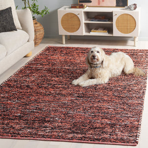 Safavieh Cape Handwoven Orange And Black Modern Area Rug — Low-Profile 3/8" Pile, Durable Stain-Resistant Blend 4'-0" x 6'-0" CAP154P-4