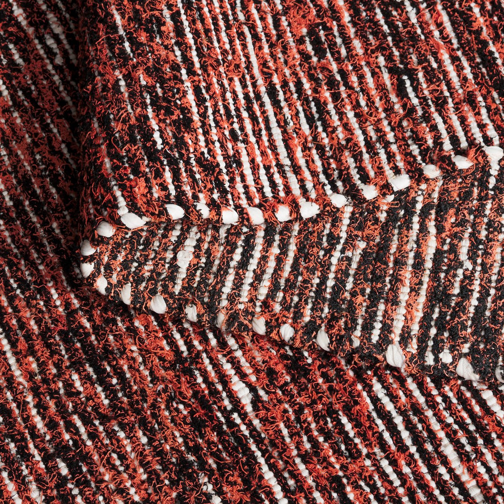 Safavieh Cape Handwoven Orange And Black Modern Area Rug — Low-Profile 3/8" Pile, Durable Stain-Resistant Blend 4'-0" x 6'-0" CAP154P-4