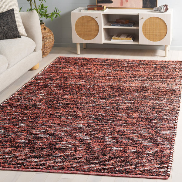 Safavieh Cape Handwoven Orange And Black Runner Rug — Durable Cotton/Poly Blend, Low-Profile Plush Texture, Modern Hallway Accent 2'-3" x 8'-0" CAP154P-28