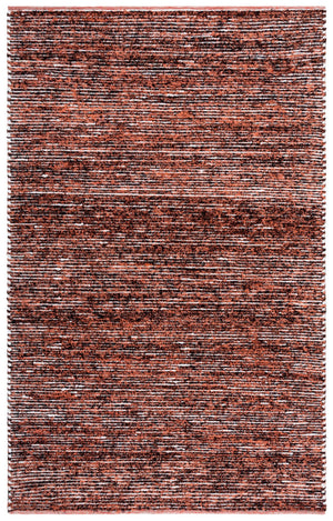 Safavieh Cape Handwoven Orange And Black Modern Area Rug — Low-Profile 3/8" Pile, Durable Stain-Resistant Blend 4'-0" x 6'-0" CAP154P-4