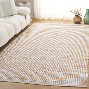 Safavieh Cape Cod Natural Ivory Hand-Loomed Runner With Cotton-Jute Blend, Low-Profile Coastal Geometric Texture 2'-3" x 8'-0" CAP175A-28
